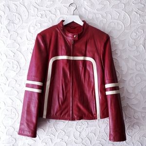 Wilsons Leather Maxima Deep Red Leather Jacket